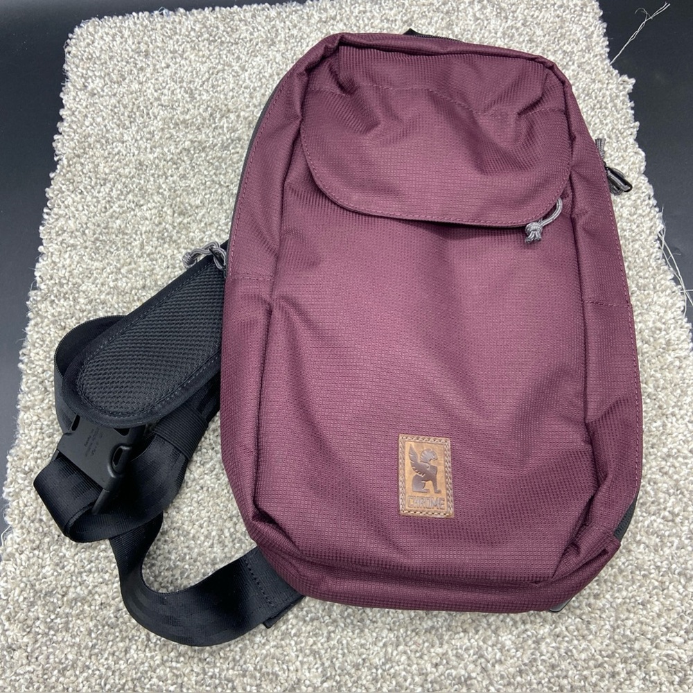 Chrome Industries RUCKAS SLING Bag Burgundy Red Canvas NWOT